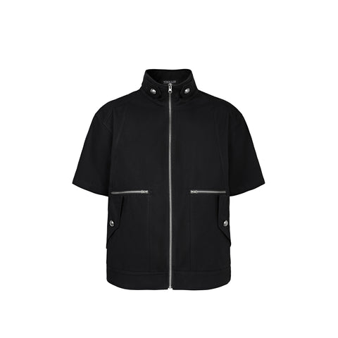 Shirt jacket, zipper cardigan, loose versatile short sleeves