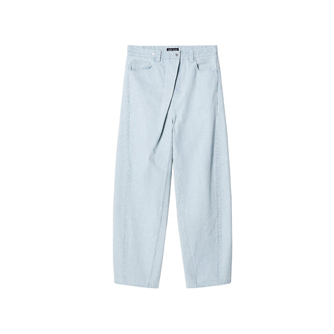 TZ KILLER Striped Wide Leg Jeans, Hazy Sky Blue Oversized Denim Trousers, Unisex Streetwear