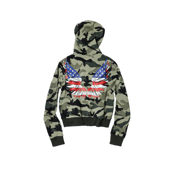TZ KILLER Camo Zip Up Hoodie, American Vintage Graphic Printed Hooded Sweatshirt Jacket, Unisex Streetwear Top