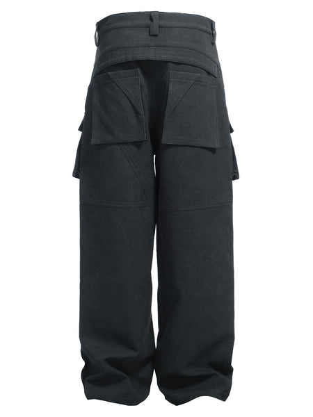 Deconstructed Multi-Pocket Overalls - Dark Gary