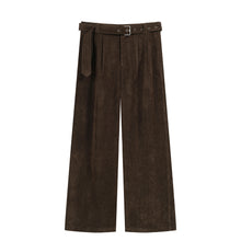 Load image into Gallery viewer, Pleated Brown Loose Ribbon Trousers

