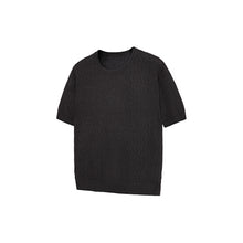 Cargar imagen en el visor de la galería, Roll-up neckline hollow knitwear versatile short-sleeved T-shirt
