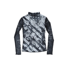 Cargar imagen en el visor de la galería, TZKILLER Mesh Slim‑Fit Base Layer Top, Graphic Print Mock Neck Long Sleeve Shirt
