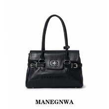 Lade das Bild in den Galerie-Viewer, Original Cowhide Underarm Bag, Black Multi-purpose Shoulder Handbag
