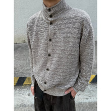 Load image into Gallery viewer, "Oat Mist Brown" wool stand-up collar sweater textured fabric men's and women's tops
