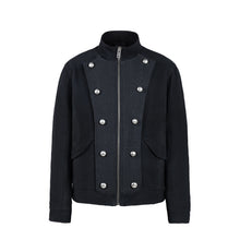 Load image into Gallery viewer, Waffle Blockbuster Jacket Stand Collar Cardigan Coat Men and Women Fall Winter
