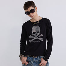 Load image into Gallery viewer, TZ KILLER Skull Rhinestone Long Sleeve Top, Soft Modal Fabric Unisex Streetwear Basic Shirt
