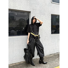 Cargar imagen en el visor de la galería, TZKILLER Unisex Oversized Napoleon Tee Detachable Chain Patchwork Streetwear
