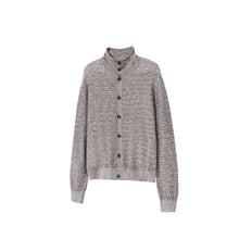 Load image into Gallery viewer, "Oat Mist Brown" wool stand-up collar sweater textured fabric men's and women's tops

