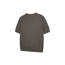 Cargar imagen en el visor de la galería, Roll-up neckline hollow knitwear versatile short-sleeved T-shirt
