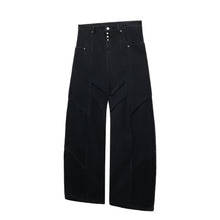 Load image into Gallery viewer, Black jeans, straight and slim versatile trousers
