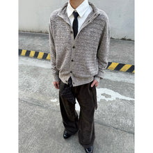 Load image into Gallery viewer, "Oat Mist Brown" wool stand-up collar sweater textured fabric men's and women's tops
