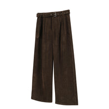 Load image into Gallery viewer, Pleated Brown Loose Ribbon Trousers
