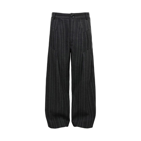 Striped pleated wide-leg pants, loose and versatile
