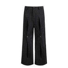 Cargar imagen en el visor de la galería, "Black fog pleated" textured fabric Tencel blend button micro-la suit pants
