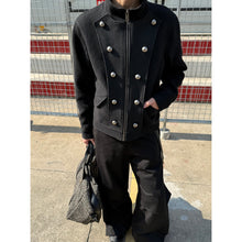 Load image into Gallery viewer, Waffle Blockbuster Jacket Stand Collar Cardigan Coat Men and Women Fall Winter
