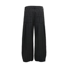Load image into Gallery viewer, Striped pleated wide-leg pants, loose and versatile
