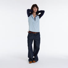 Lade das Bild in den Galerie-Viewer, Henley Raglan Long Sleeve Shirt, Casual Basic Pullover for Men Women
