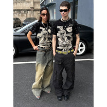 Lade das Bild in den Galerie-Viewer, TZ KILLER Unisex Striped Straight‑Leg Cargo Pants Multi‑Pocket Utility Trousers
