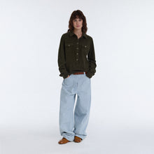 Cargar imagen en el visor de la galería, TZ KILLER Textured Stripe Long Sleeve Shirt, Adjustable Two-Tone Unisex Streetwear Top
