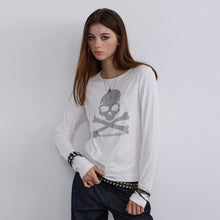 Load image into Gallery viewer, TZ KILLER Skull Rhinestone Long Sleeve Top, Soft Modal Fabric Unisex Streetwear Basic Shirt
