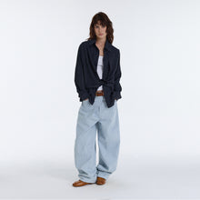 Load image into Gallery viewer, Ruched Stand Collar Long Sleeve Knit Top, 2 Colors Available Unisex Slim Fit Knit Shirt

