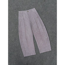 Load image into Gallery viewer, Smoke pink washed pleated machete wide-leg pants
