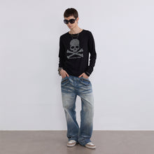 Load image into Gallery viewer, TZ KILLER Skull Rhinestone Long Sleeve Top, Soft Modal Fabric Unisex Streetwear Basic Shirt
