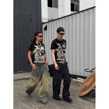 Lade das Bild in den Galerie-Viewer, TZ KILLER Unisex Striped Straight‑Leg Cargo Pants Multi‑Pocket Utility Trousers
