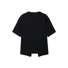 Load image into Gallery viewer, TZKILLER Black White Patchwork V Neck Graphic Tee Streetwear
