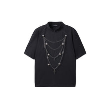 Cargar imagen en el visor de la galería, TZKILLER Unisex Oversized Napoleon Tee Detachable Chain Patchwork Streetwear
