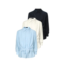 Load image into Gallery viewer, Ruched Stand Collar Long Sleeve Knit Top, 2 Colors Available Unisex Slim Fit Knit Shirt
