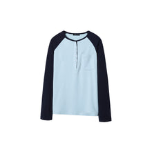 Lade das Bild in den Galerie-Viewer, Henley Raglan Long Sleeve Shirt, Casual Basic Pullover for Men Women
