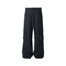 Lade das Bild in den Galerie-Viewer, TZ KILLER Unisex Striped Straight‑Leg Cargo Pants Multi‑Pocket Utility Trousers
