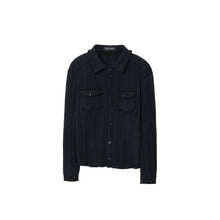 Cargar imagen en el visor de la galería, Collared Knit Shirt, Waist-Cinched Slim Fit Versatile Long Sleeve Knit Cardigan, Unisex Streetwear
