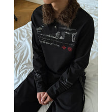 Cargar imagen en el visor de la galería, DetDetachable fur collar • Black vintage long sleeve

