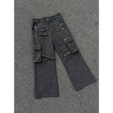 Lade das Bild in den Galerie-Viewer, TZ KILLER Unisex Striped Straight‑Leg Cargo Pants Multi‑Pocket Utility Trousers
