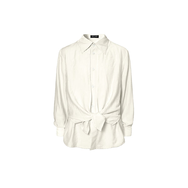 TZKILLER Knotted Layered Shirt | Relaxed Loose Fit Long Sleeve Casual Shirt for Men Women