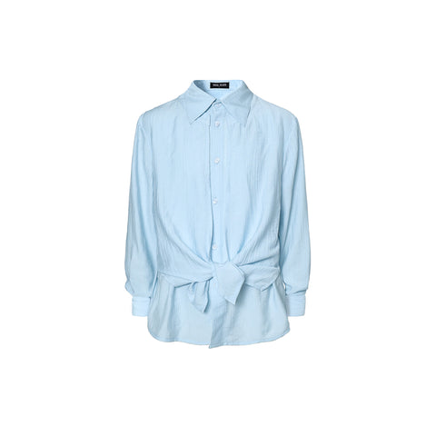 TZKILLER Knotted Layered Shirt | Relaxed Loose Fit Long Sleeve Casual Shirt for Men Women