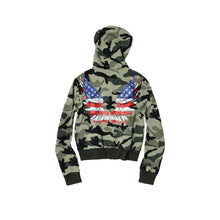 Cargar imagen en el visor de la galería, TZ KILLER Camo Zip Up Hoodie, American Vintage Graphic Printed Hooded Sweatshirt Jacket, Unisex Streetwear Top
