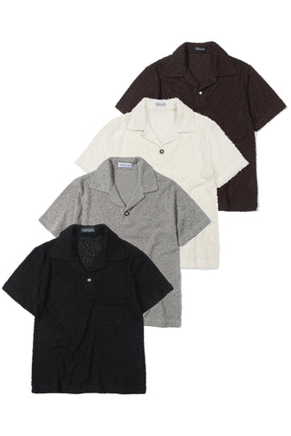 Multicolor wool fitted polo shirt short sleeves