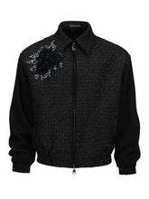 Load image into Gallery viewer, 3D Rose Textured Shoulder Pad Silhouette Jacket
