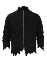 Load image into Gallery viewer, Destroyed Distressed Vintage Zip-Up Silhouette Jacket
