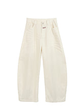 Load image into Gallery viewer, Wide-leg scimitar jeans with 3D whisker embroidery
