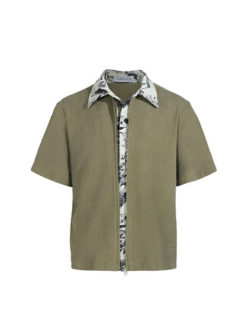 Textured jacquard layered shirt