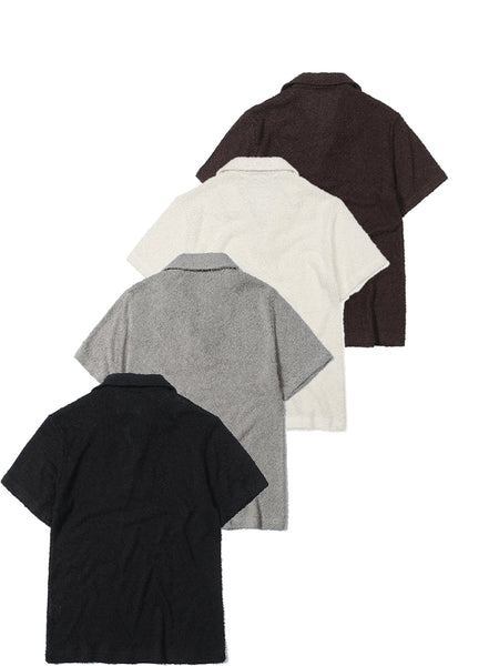 Multicolor wool fitted polo shirt short sleeves