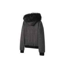 Lade das Bild in den Galerie-Viewer, Rabbit Fleece Lace Embroidered Cotton Padded Coat, Retro Hooded Jacket with Removable Fur Collar
