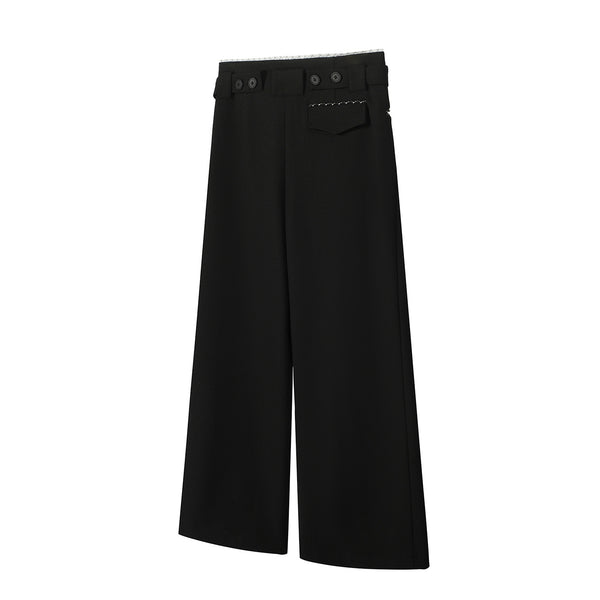 Pleated drape trousers, waist adjustment, wrinkle-resistant loose trousers