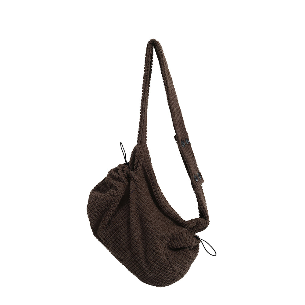 Crossbody Bag with Lamb Wool Textured Granular Feel - Versatile Commuter Shoulder Bag