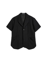 Load image into Gallery viewer, Structured V-neck loose shirt Cropped shirt
